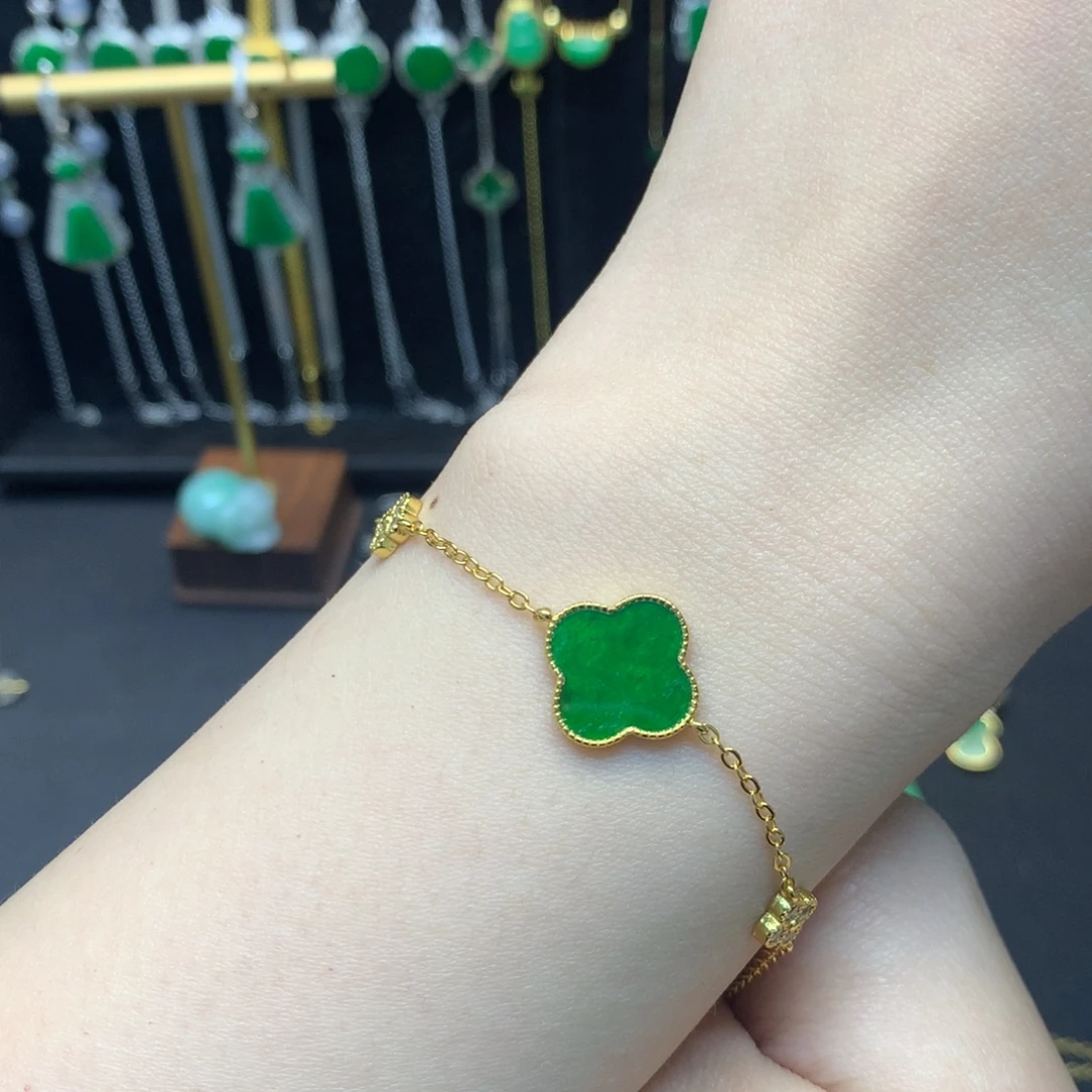 翡翠未镶嵌手链有纹裂