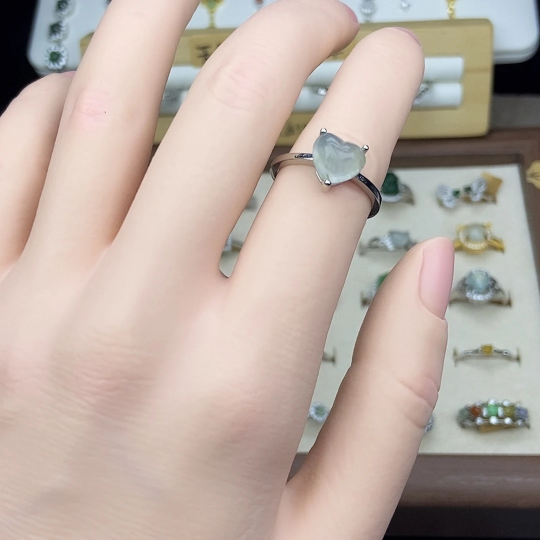 翡翠银S925镶嵌戒指