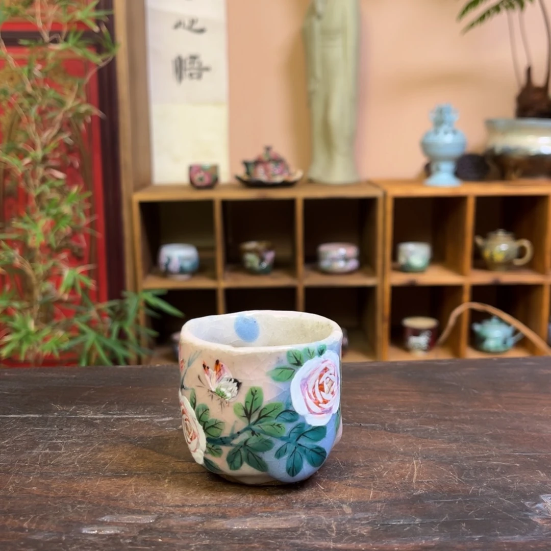 杯柴烧手工手绘陶瓷