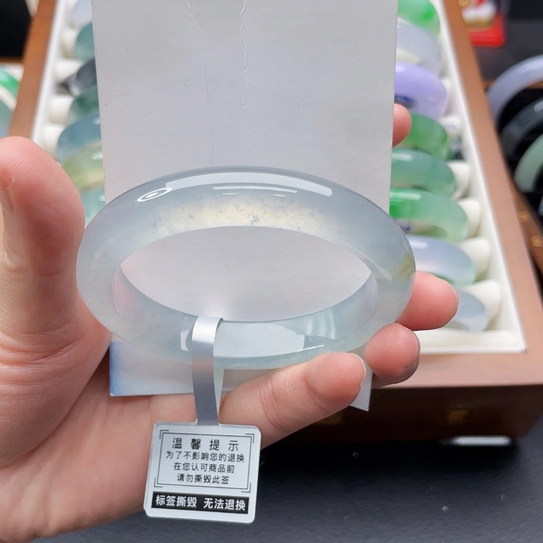 翡翠未镶嵌手镯53贵妃蓝冰