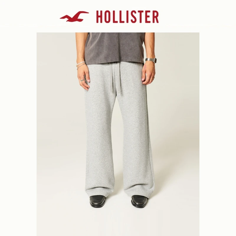 Hollister25秋冬新款LOGO宽松抓绒运动卫裤长裤男装334-5034