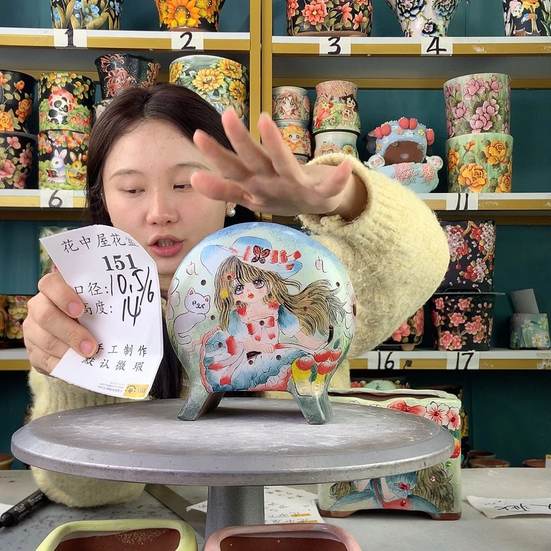 陶景德镇手工花盆151