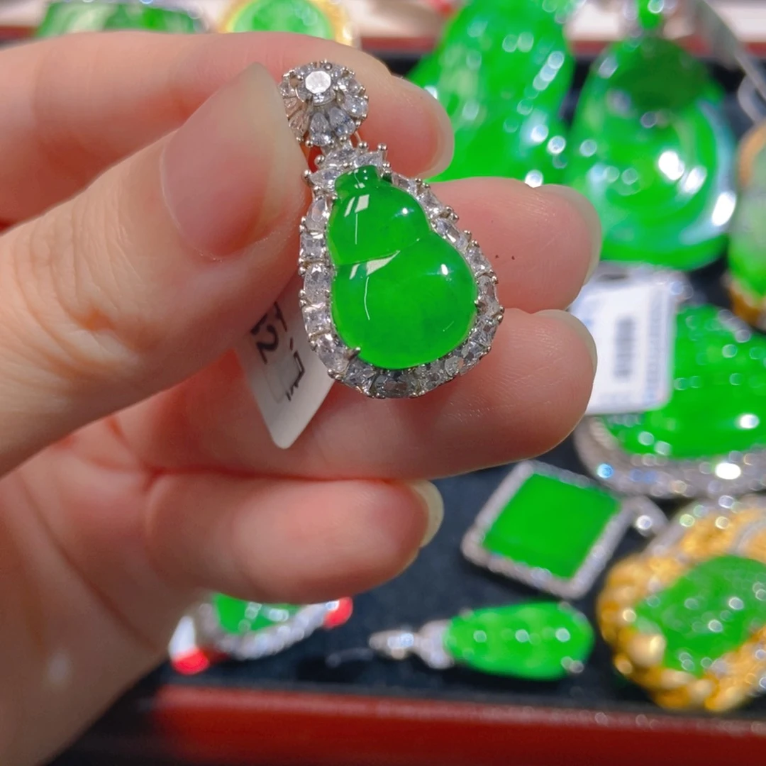 翡翠银S925镶嵌吊坠(不含链)