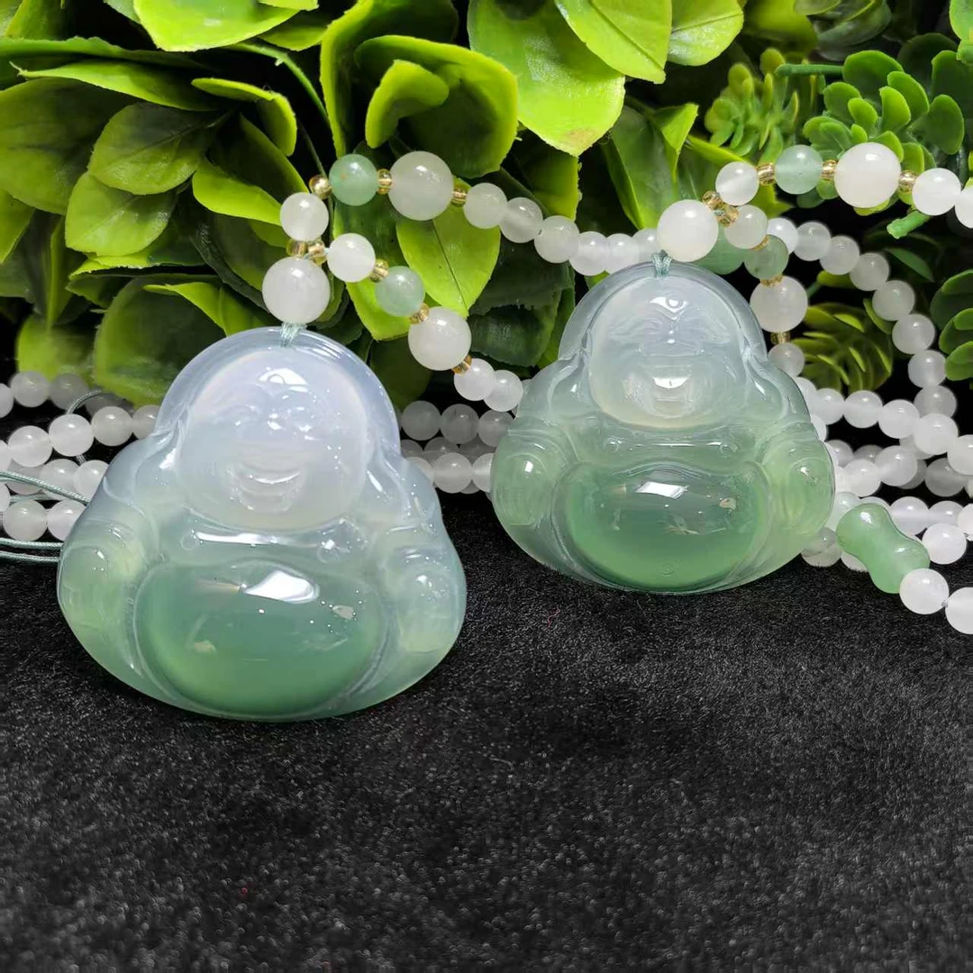 S7921（玉姐珠宝）福禄寿喜昆论冰玛瑙玉春彩佛公吊坠-多样性发一件