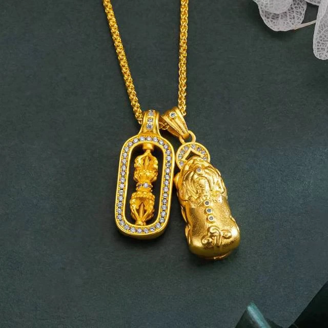 铜合金项链 貔貅镶嵌时尚气质女轻奢复古精致项链A21