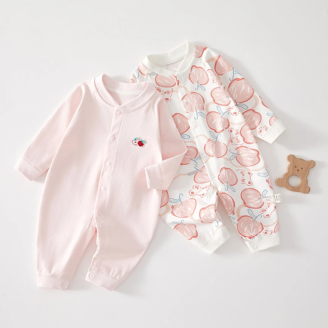 婴儿连体夏季衣服宝宝纯棉哈衣爬服春秋无骨打底内衣睡衣外出服