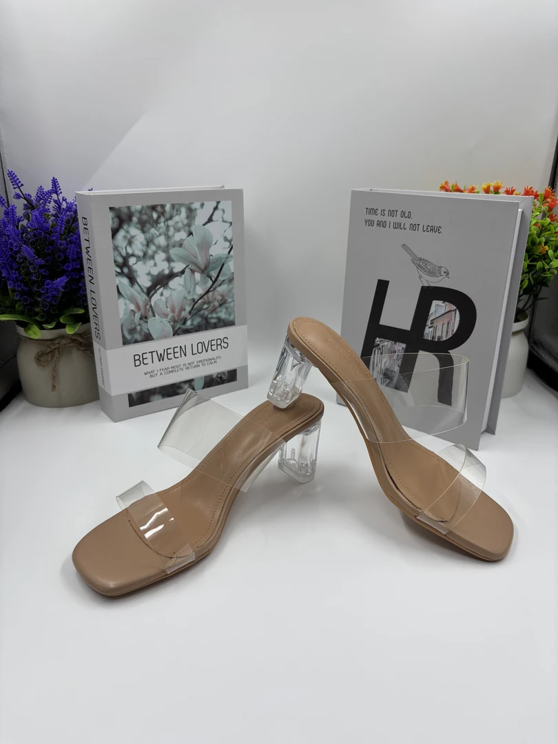 666-1 透明凉拖鞋女2025新款粗跟凉鞋女夏季外穿拖鞋仙女高跟鞋