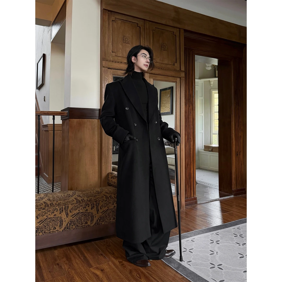 BALITONE“华尔街绅士”定制50羊毛柴斯特大衣戗驳领正肩羊绒外套