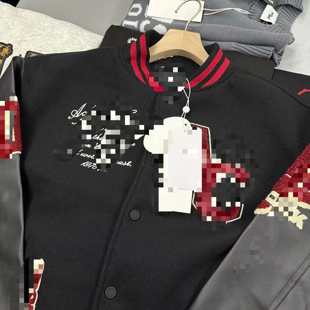 Ac家 黑红拼接刺绣棒球服 艺术家勿扰