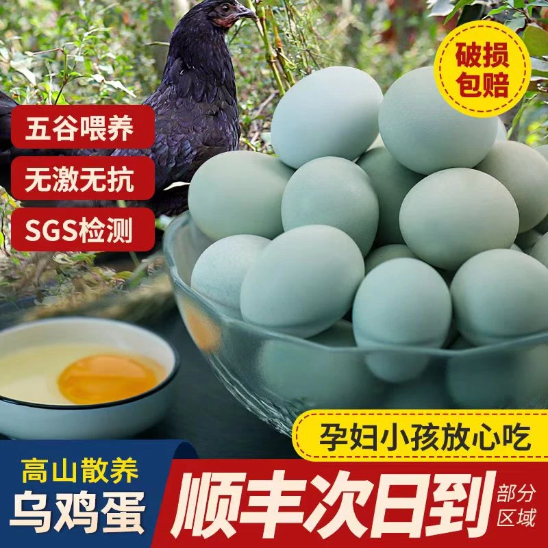 【顺丰包邮】双黄蛋农家散养绿壳土鸡蛋新鲜健康蛋正宗破损包赔50枚