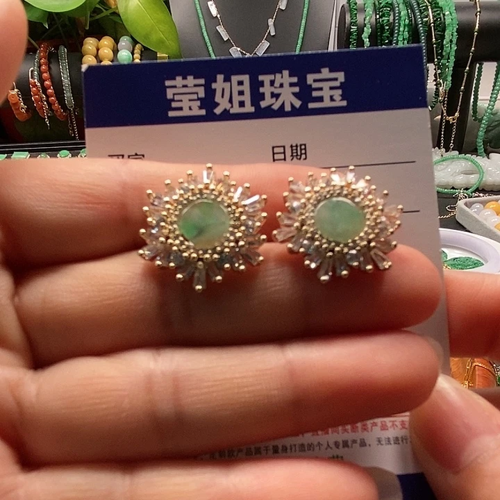 翡翠合金耳饰小****米大雪花耳钉
