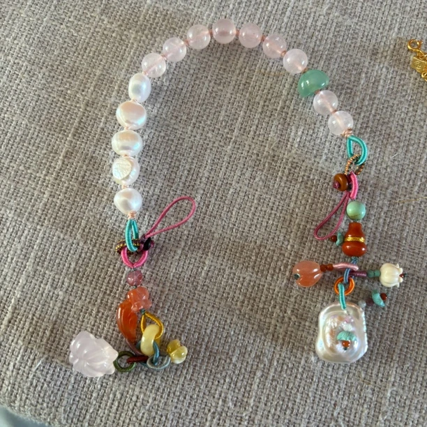 X-318国风手工编织双头手机挂件