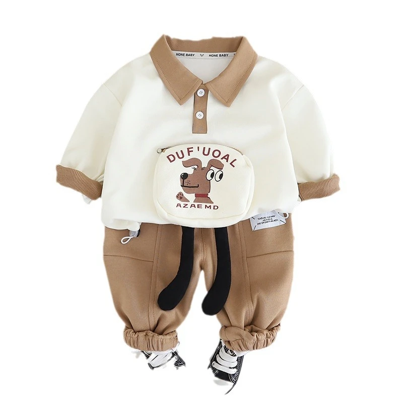 男女套装春秋款卡通儿童2025年春秋款polo卫衣套装宝宝帅