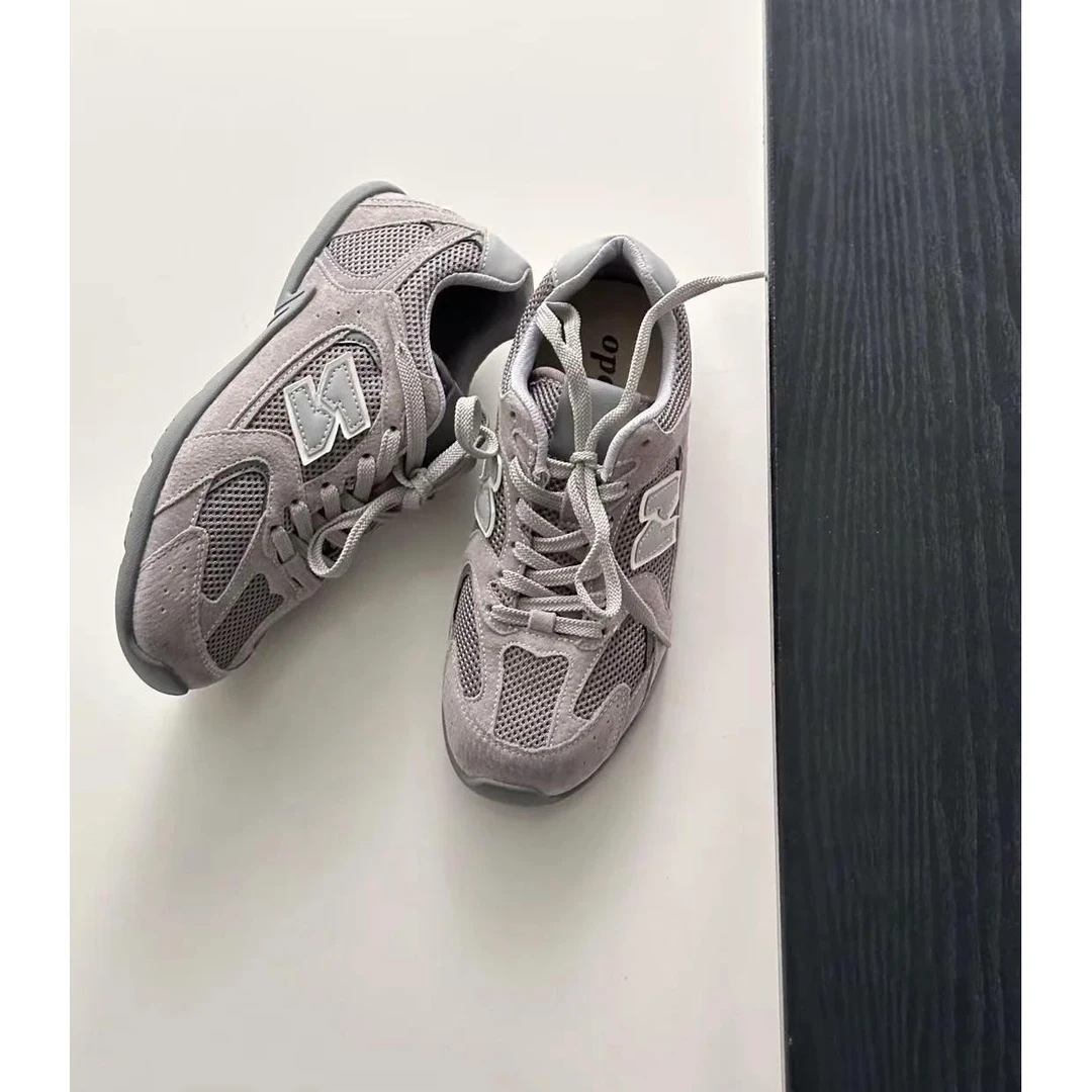 Opel韩国欧宝2025新款真皮轻便德训鞋运动跑步鞋网纱休闲鞋阿甘鞋