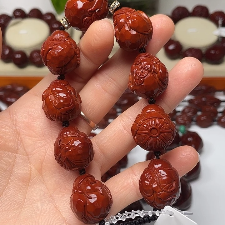 橄榄核手串判*包浆玉化