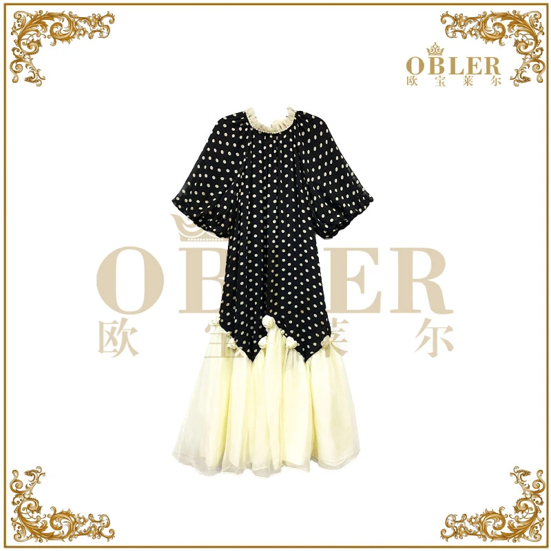 【欧宝莱尔】OBLE新款气质时尚优雅女装连衣裙61-6768烛光