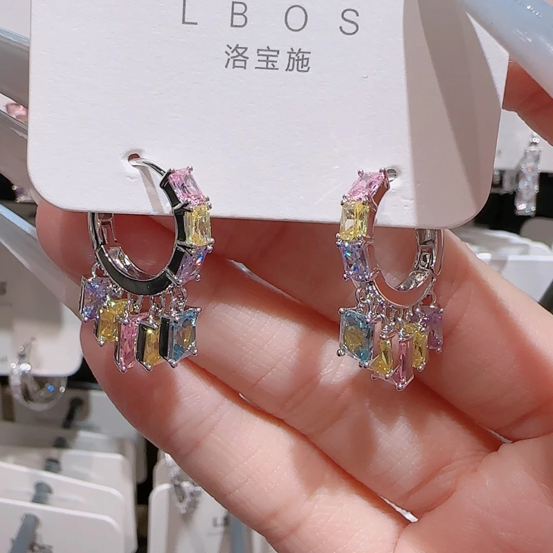 铜合金925银锆石耳环