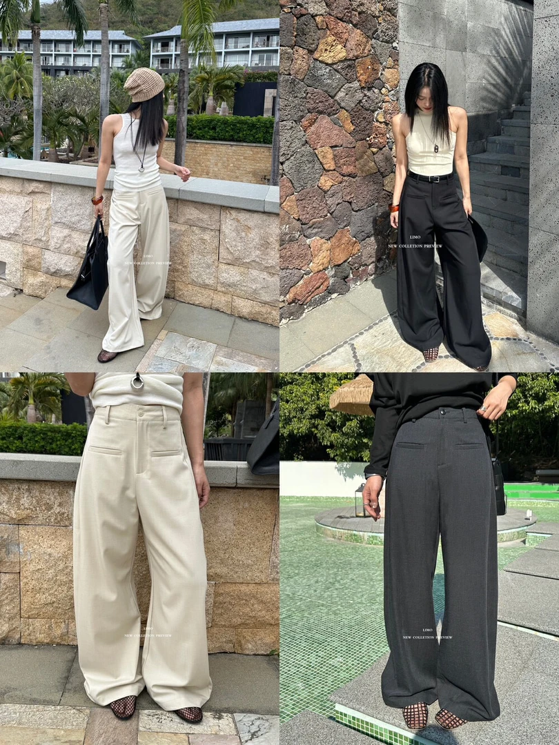【Limo】爆款延伸款显瘦高级弯刀裤西裤 5555#