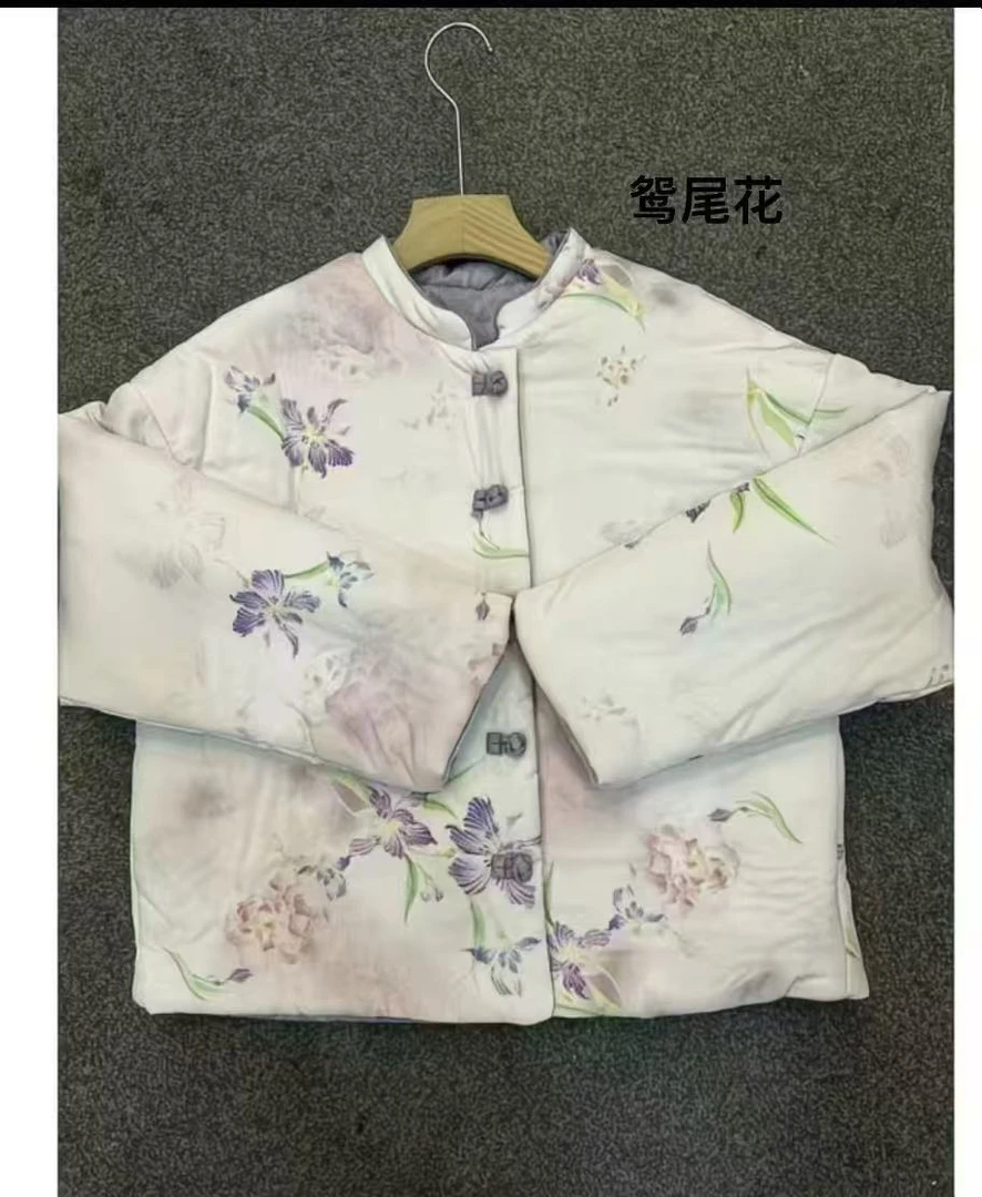 KK   立领保暖常规款耐磨印花棉衣棉服唐装盘扣加厚棉袄25133