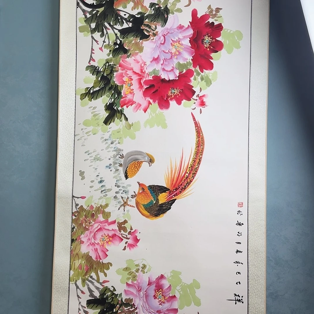 纯手绘国画作品好看小六尺