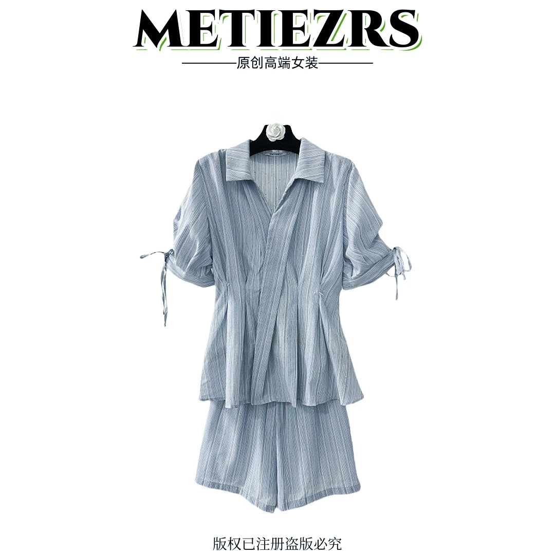 【Valkyvia/悠悠奢品】法式高奢短袖衬衫短裤套装私人设计1824+1825