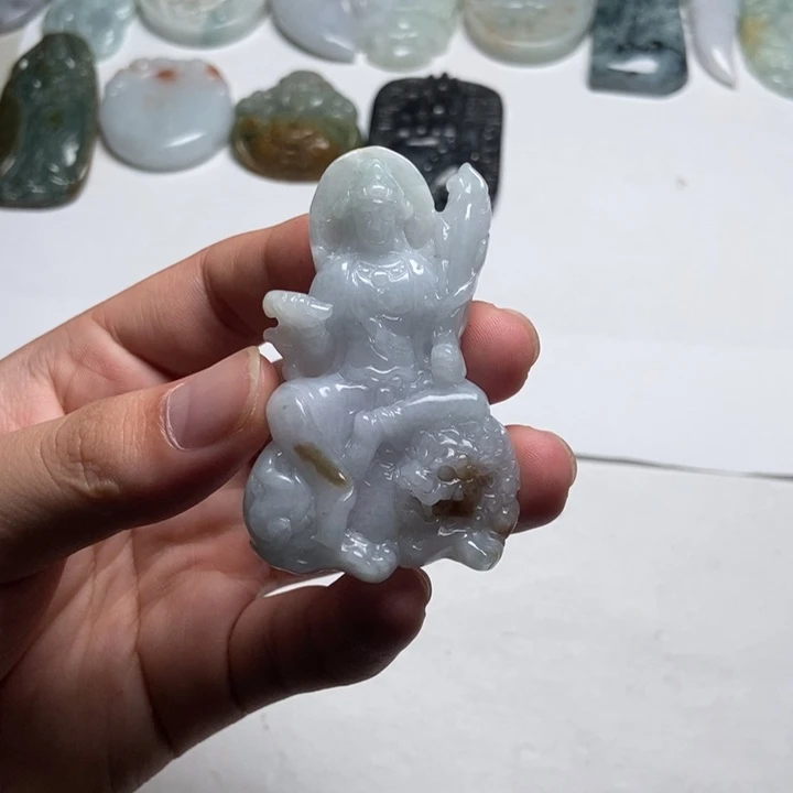 翡翠未镶嵌颈饰文殊17