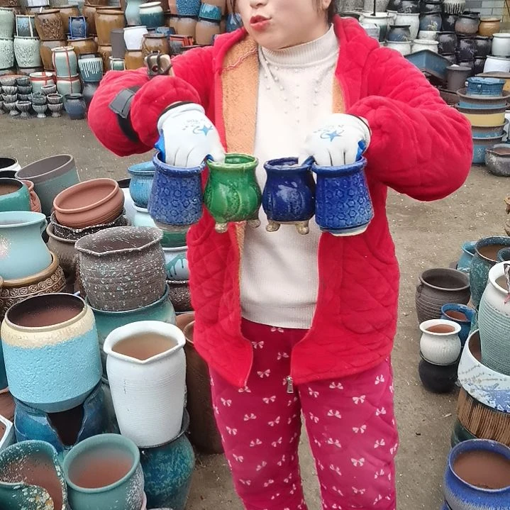 红陶瑕疵随机八个盆子。。