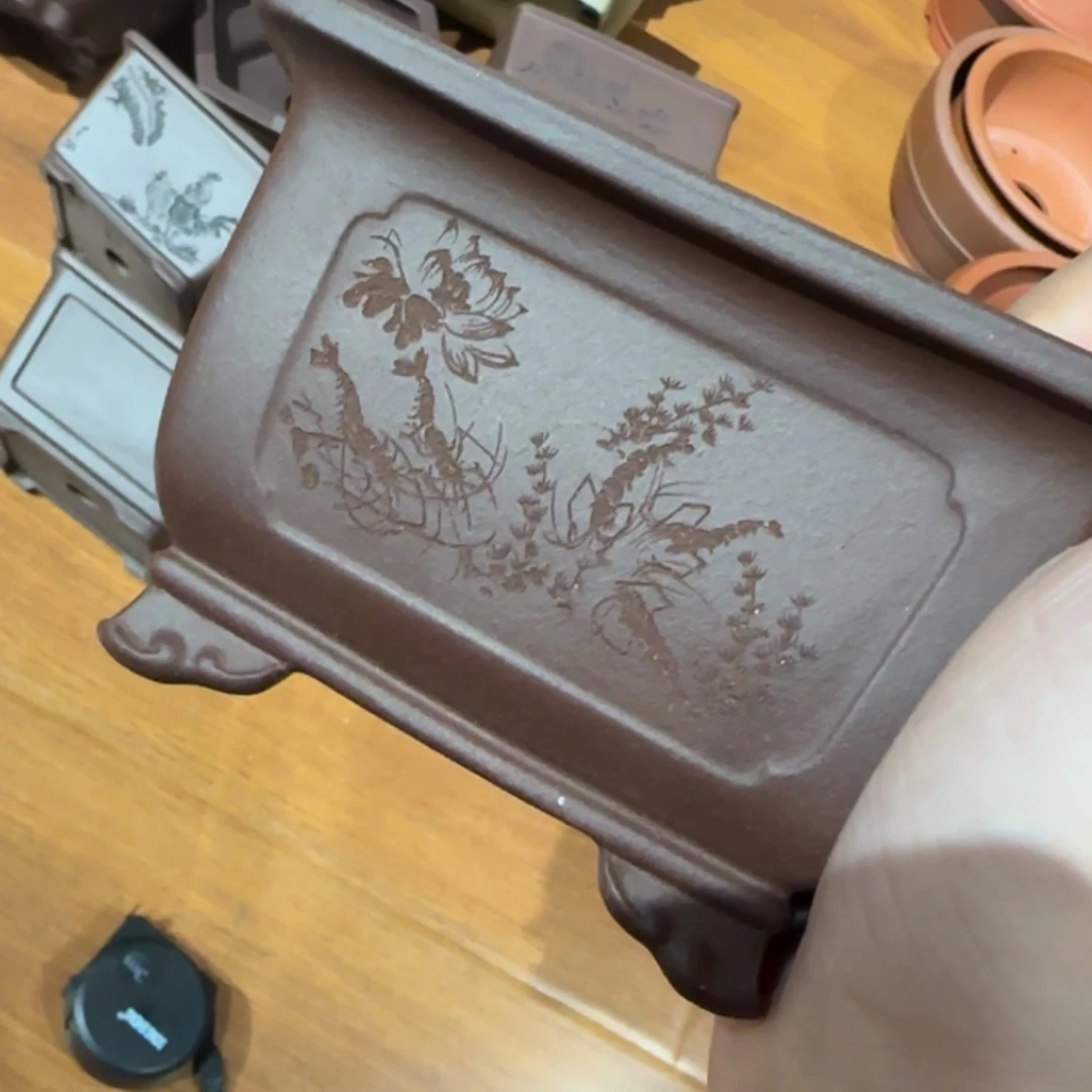 紫砂花盆口径9深度6