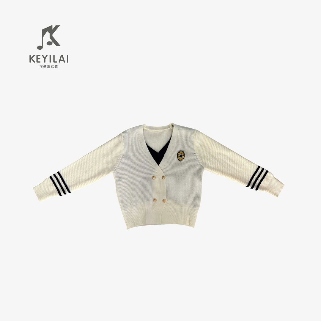 KYL可依莱-学院风假两件叠穿打底针织衫DD7O0514