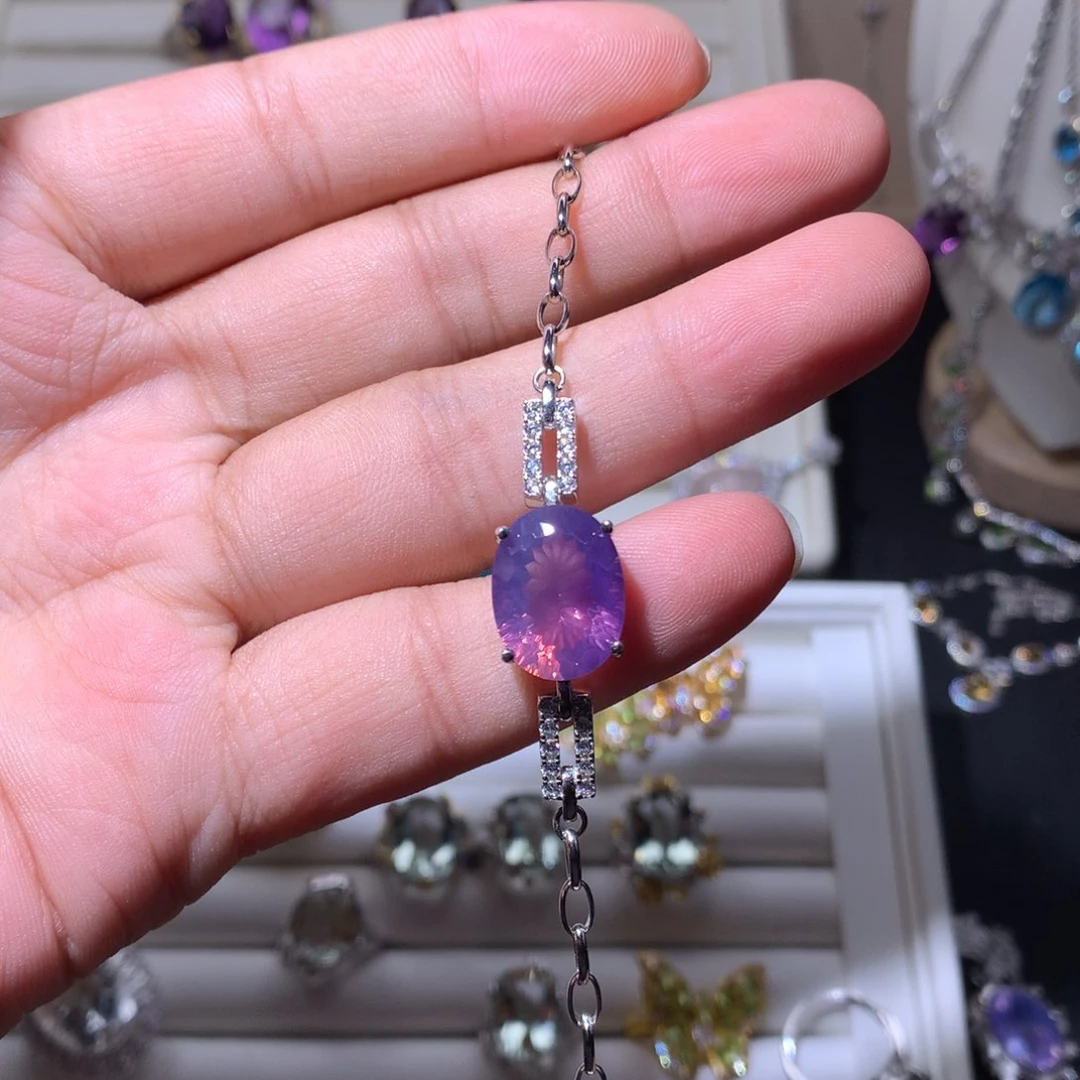 黄晶戒指银S925镶嵌小*婼手链