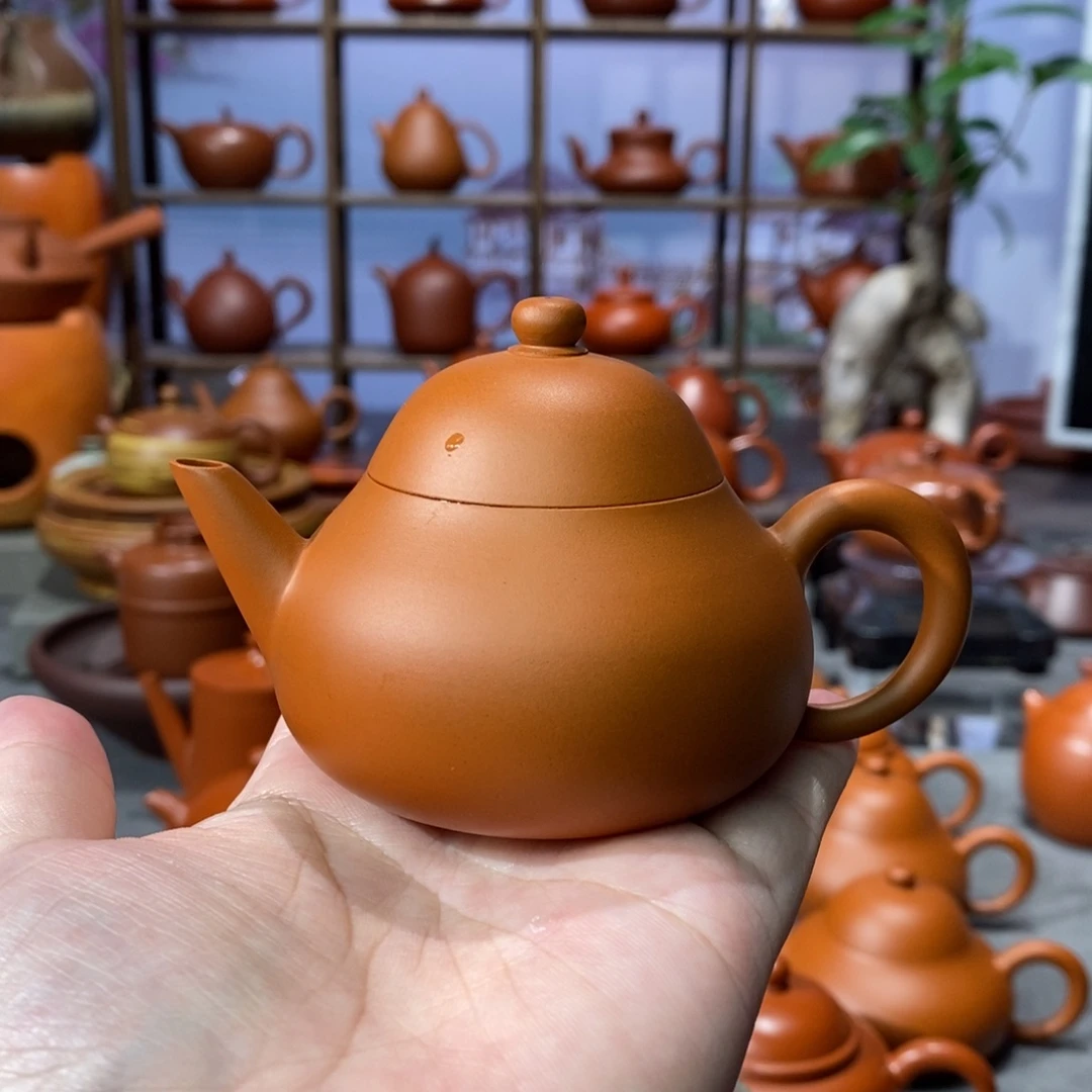 朱泥茶壶陈伟庆鸡蛋黄剑流梨壶110c