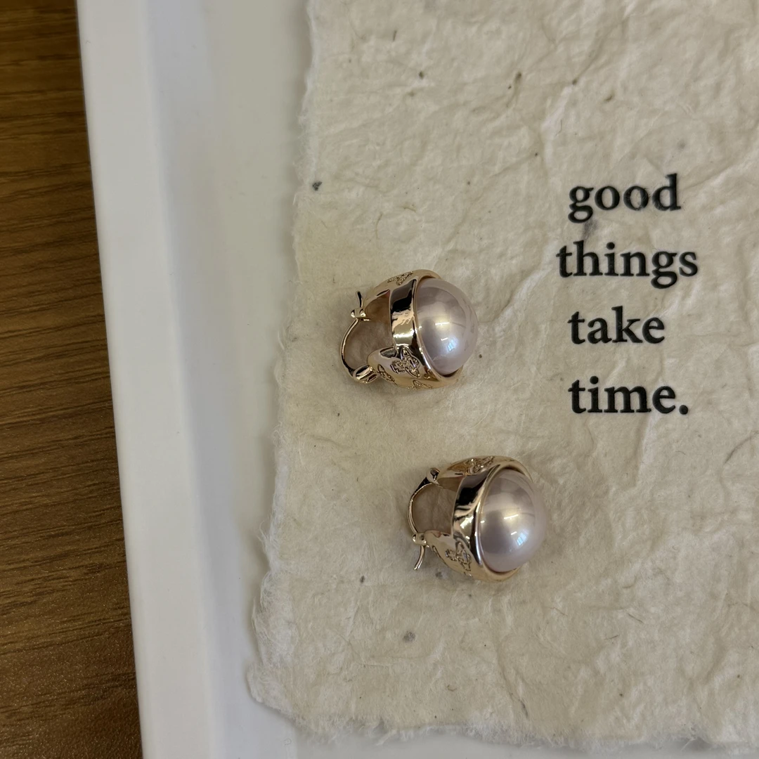 铜合金仿珍珠耳饰 HRY0-铜合金星球珍珠轻奢时尚百搭HRY0-1503