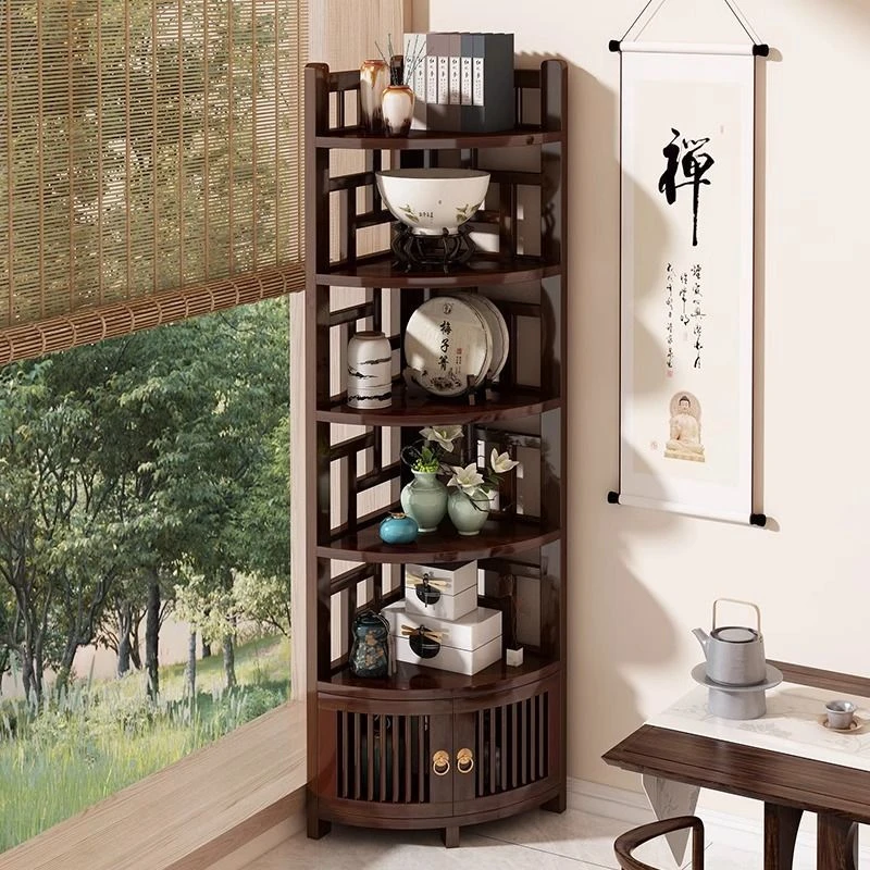 博古架茶室茶叶展示柜中式茶柜非实木角柜三角柜古董摆件架置物架