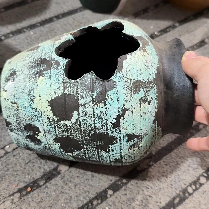 彩绘卧盆高度22口径12