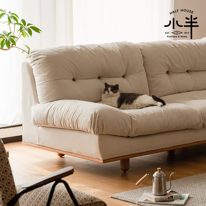 【云朵沙发】小半北欧日式baxter科技布客厅milano实木布艺沙