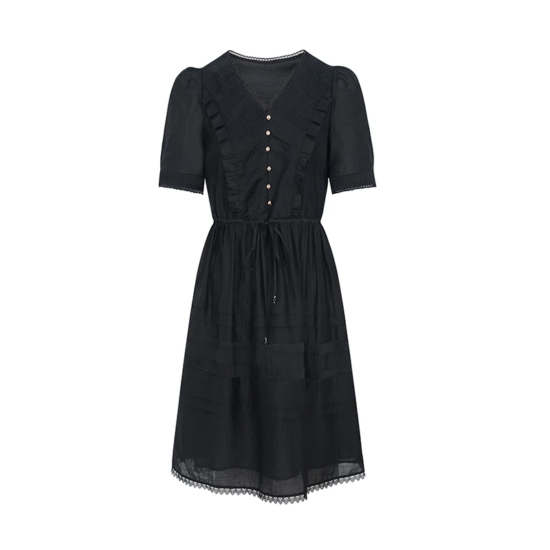 【丽公主】商场同款仿金葱面料重工打揽连衣裙N194A32088