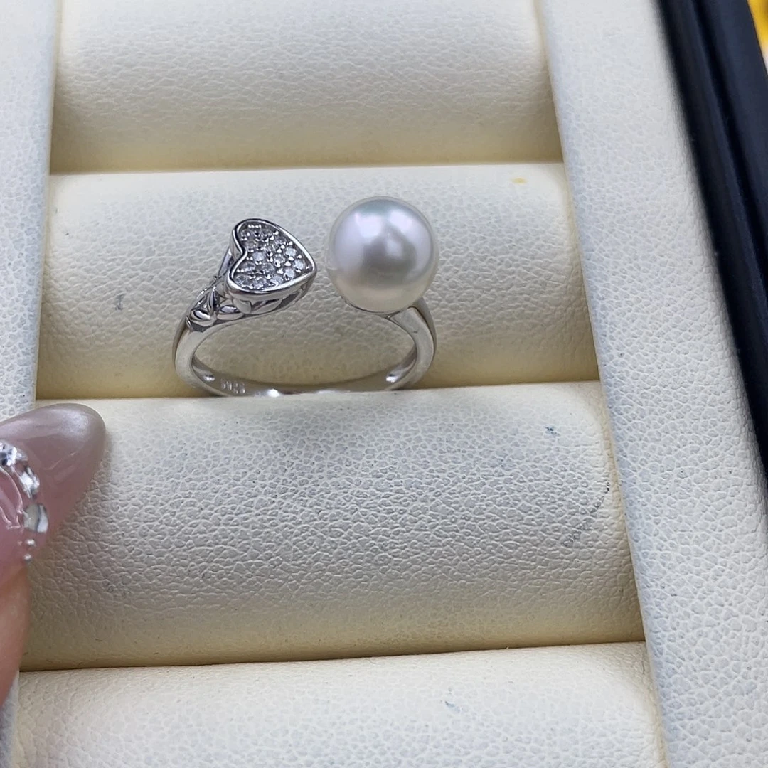 海水珍珠戒指银S925镶嵌