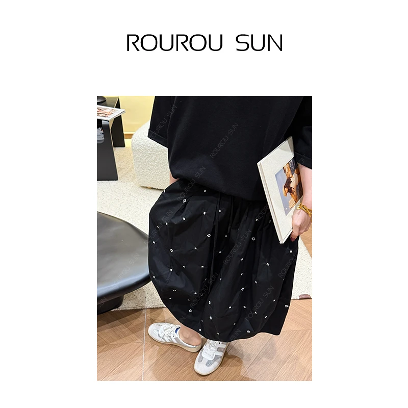 26257韩系可爱文艺温柔风百搭波点半身裙松紧腰时尚