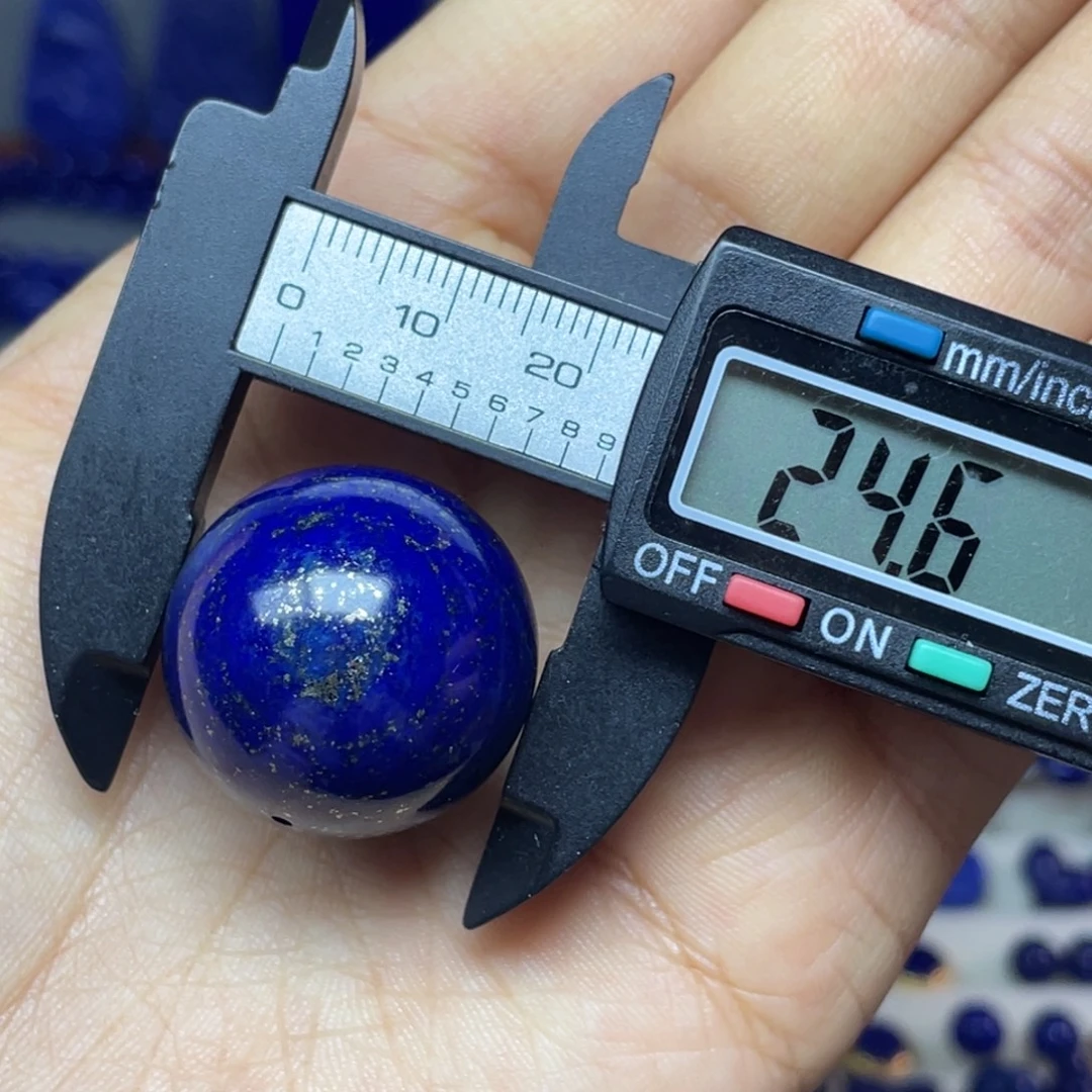 青金石未镶嵌24mm单珠配饰（带金）