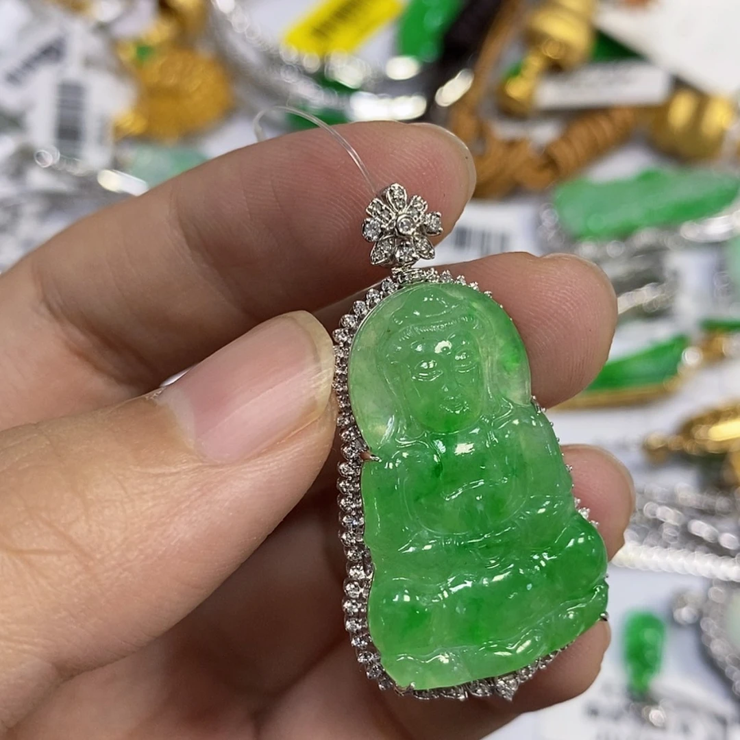 【闪购商品】颈饰18K金镶嵌翡翠H*?吊坠