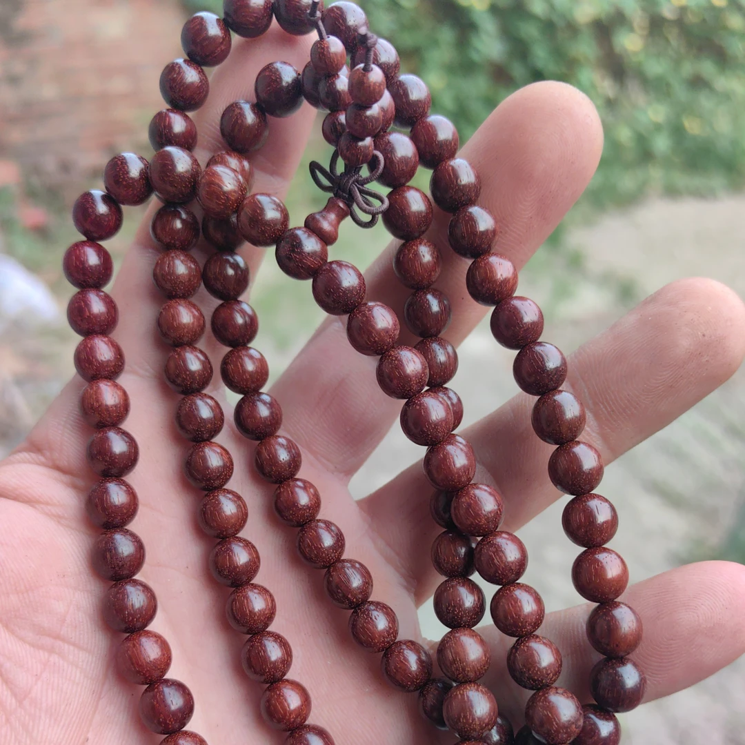 檀香紫檀佛珠8mm顺纹老料，无漆无蜡无胶膜！！！