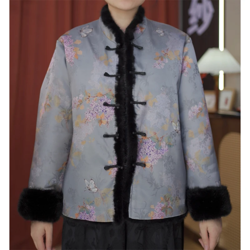 寻梅-1923-新中式冬季加厚保暖毛毛女上衣外套