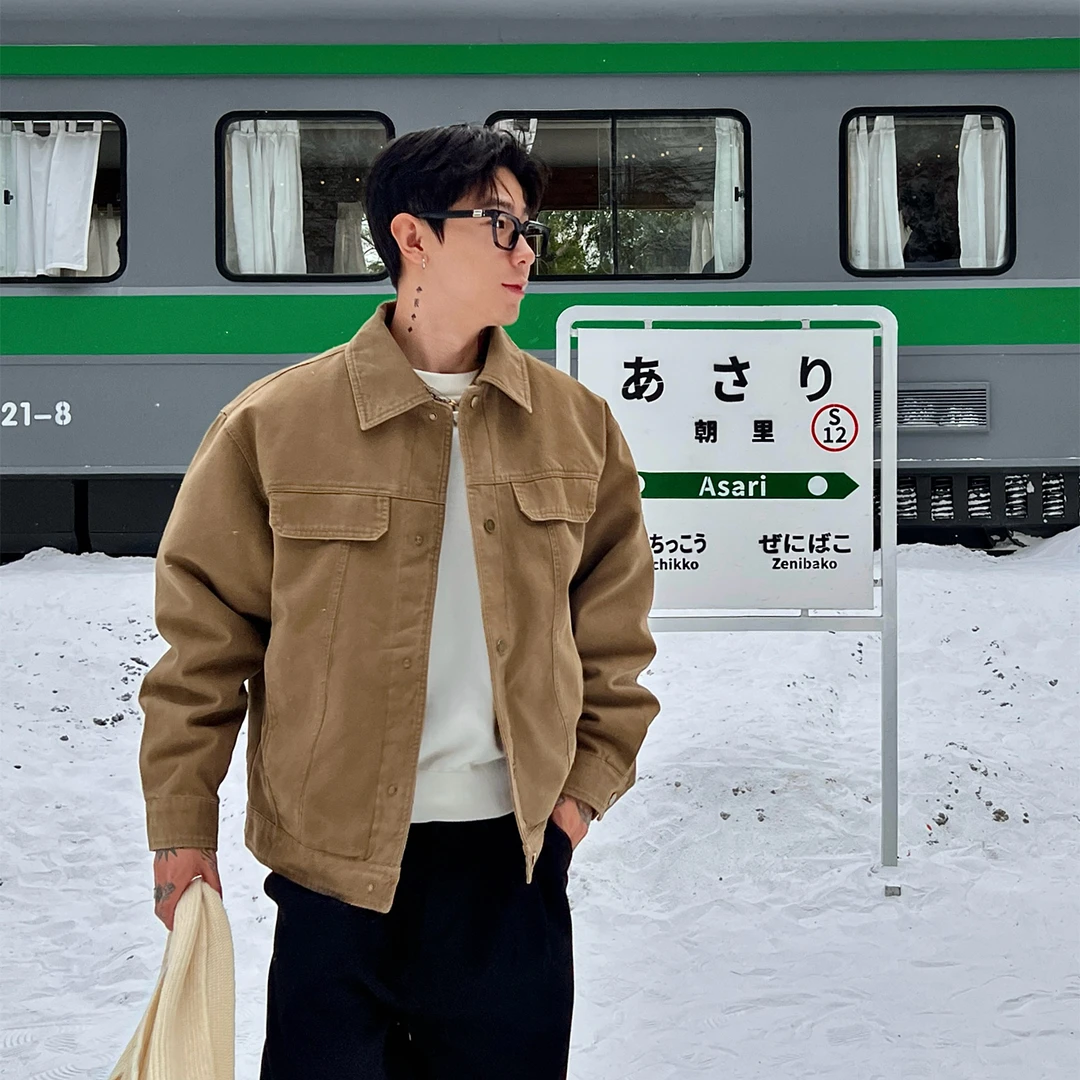 OXFREAK「水洗帆布 巴恩风」90白鸭绒工装羽绒服男冬季高级感外套