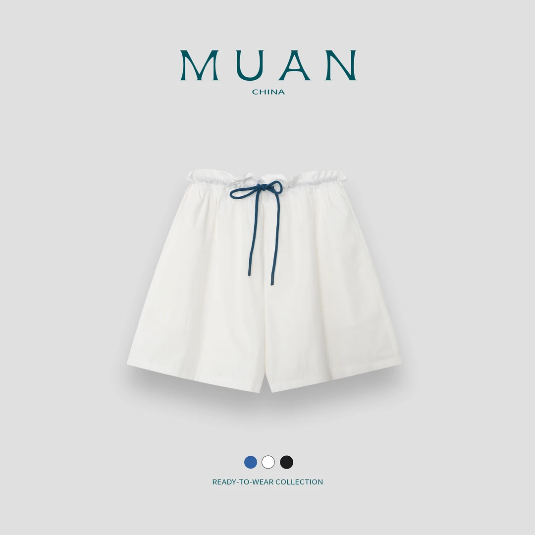 毛毛：《遛弯大短裤》定制运动百搭高级宽松阔腿短裤女DG3-8957