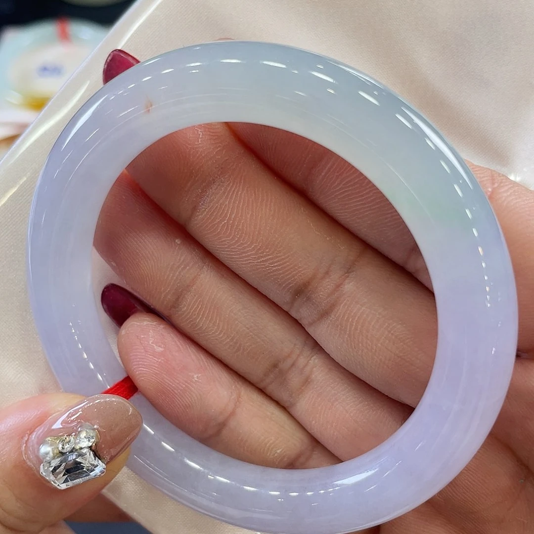 未镶嵌手镯翡翠16号冰胶春彩56.6圈