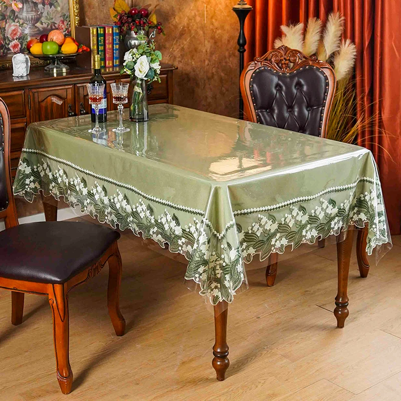 长方形桌布防水防油防烫透明餐桌垫pvc台布轻奢茶几桌布垫
