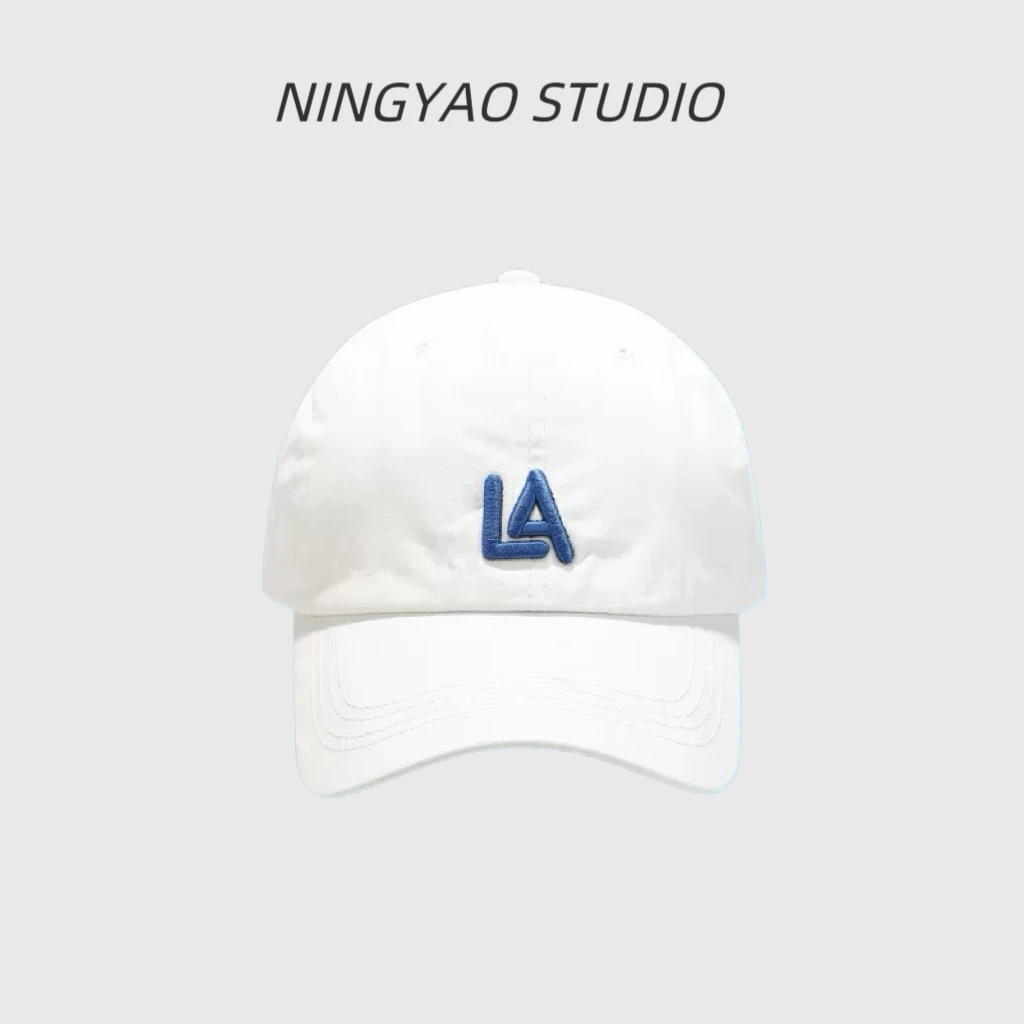 简约字母男女同款鸭舌帽子显脸小韩版ins夏季薄款防晒棒球帽