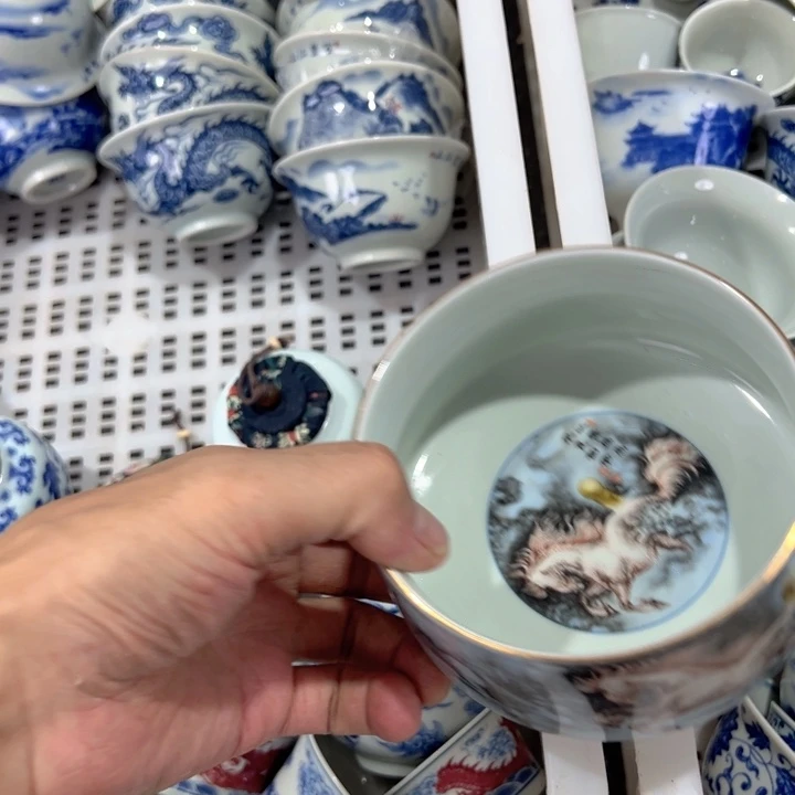 瓷片粉彩梦梦水洗全品