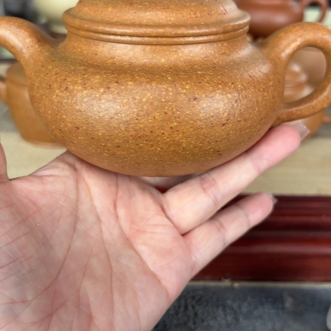 紫砂茶壶梨皮黄段大仿古360