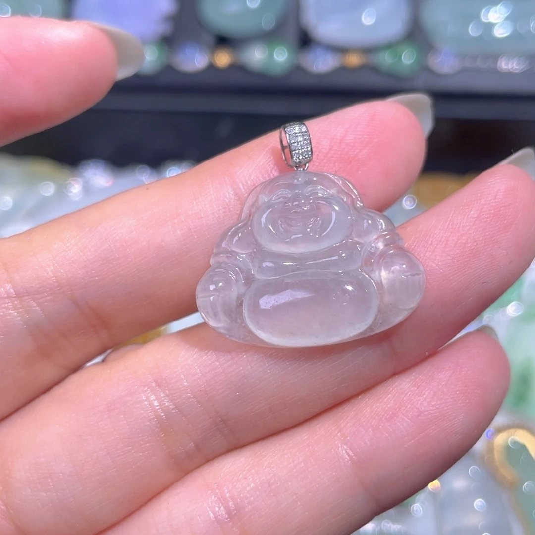 颈饰18K金镶嵌翡翠翡翠